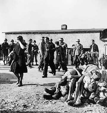 German civilians were marched to Buchenwald at gunpoint to view the bodies