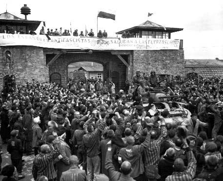 The liberation of Mauthausen was re-enacted on May 6, 1945 when soldiers of the 11th Armored Division arrived