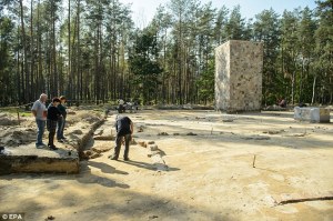 The remains of 8 more gas chamber buildings were found near the monument
