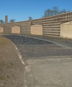 The location of the shoe testing track at Sachsenhausen