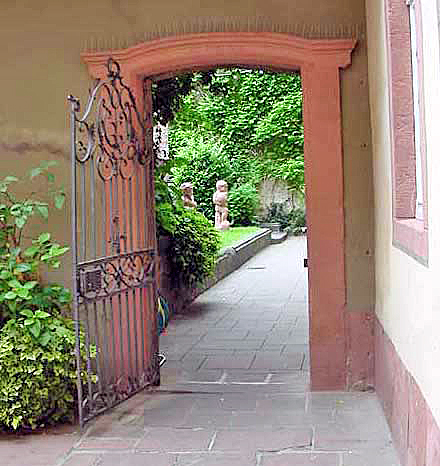 Iron gate at the exit from Goethe's garden in Frankfurt