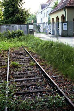 I took this photo of some abandoned tracks going into the SS camp at Dachau