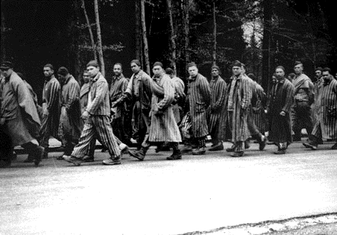 Dachau prisoners marching to Tyrol