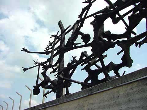 My photo of the Dachau monument designed by Nandor Glid