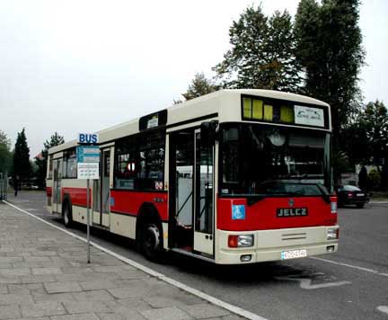 A shuttle bus takes tourists from the Auschwitz 1 camp to the Auschwitz II camp